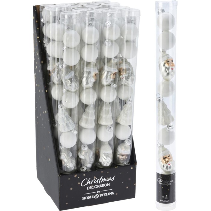 TUBO 9 PENDENTI D3 VETRO BIANC